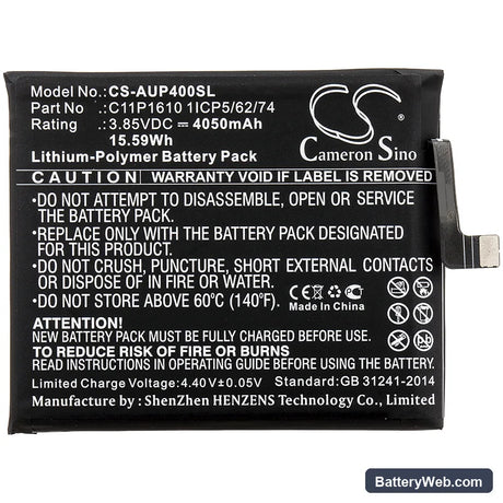 Asus ZenFone Pegasus 4A Replacement Battery, 3.85V, 4050mAh, Li-Polymer 3