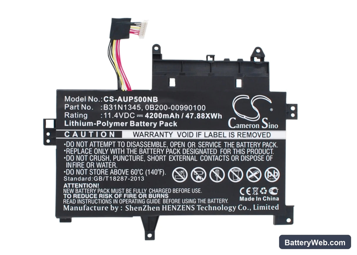 Asus Transformer Book Flip TP500LA Replacement Battery, 11.4V, 4200mAh, Li-Polymer 1