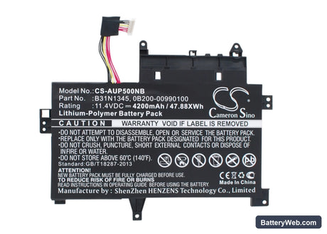 Asus Transformer Book Flip TP500LA Replacement Battery, 11.4V, 4200mAh, Li-Polymer 1