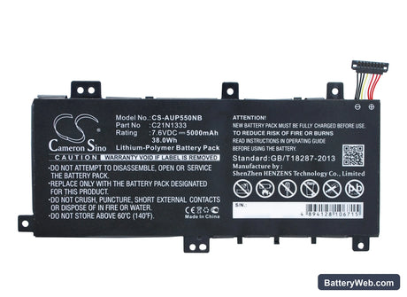 Asus Transformer Flip TP550LA Replacement Battery, 7.6V, 5000mAh, Li-Polymer 1