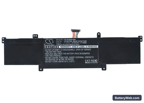Asus Q301LA-BHI5T02 Replacement Battery, 7.4V, 5130mAh, Li-Polymer 5