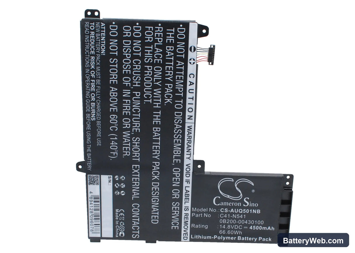 Asus Q501L Replacement Battery, 14.8V, 4500mAh, Li-Polymer 1