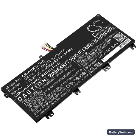 Asus ROG Station 17 PX703GE-GC153R Replacement Battery, 15.2V, 4050mAh, Li-Polymer 1