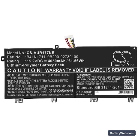 Asus ROG Station 17 PX703GE-GC153R Replacement Battery, 15.2V, 4050mAh, Li-Polymer 3