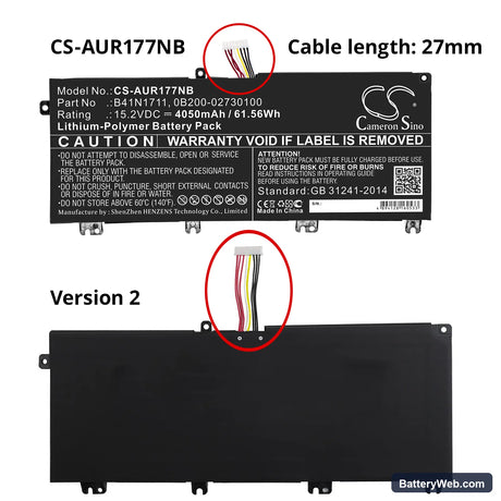 Asus ROG Station 17 PX703GE-GC153R Replacement Battery, 15.2V, 4050mAh, Li-Polymer 5