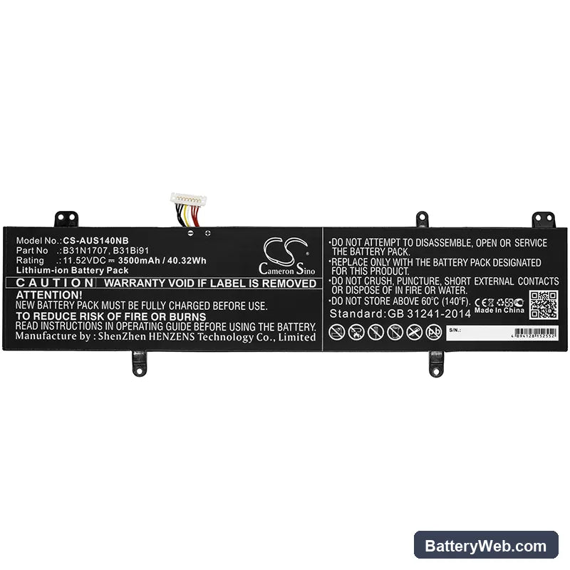 Asus VivoBook S14 Replacement Battery, 11.52V, 3500mAh, Li-ion 3