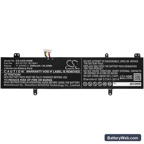 Asus VivoBook S14 Replacement Battery, 11.52V, 3500mAh, Li-ion 3
