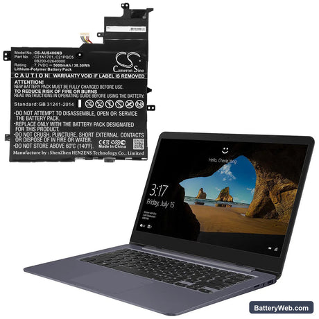 Asus VivoBook S14 S406UA-BV021T Replacement Battery, 7.7V, 5000mAh, Li-Polymer 5