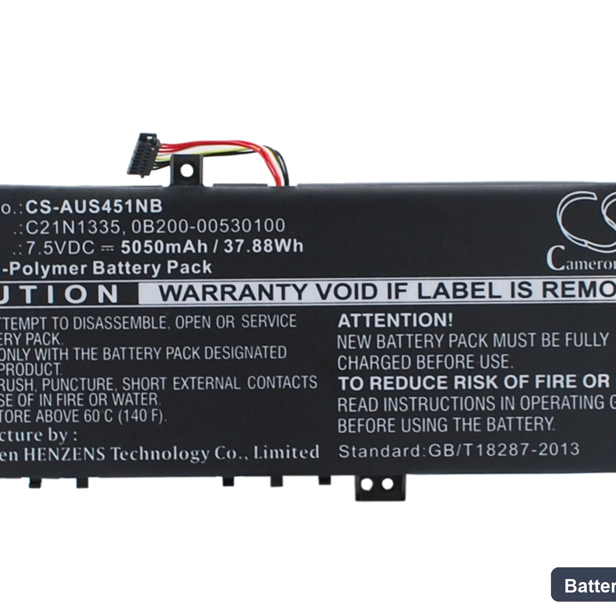 Asus VivoBook S451 Replacement Battery, 7.5V, 5050mAh, Li-Polymer ...