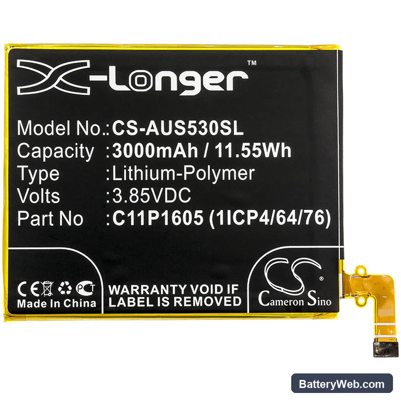 Asus ZenFone 3 Deluxe Replacement Battery, 3.85V, 3000mAh, Li-Polymer 3