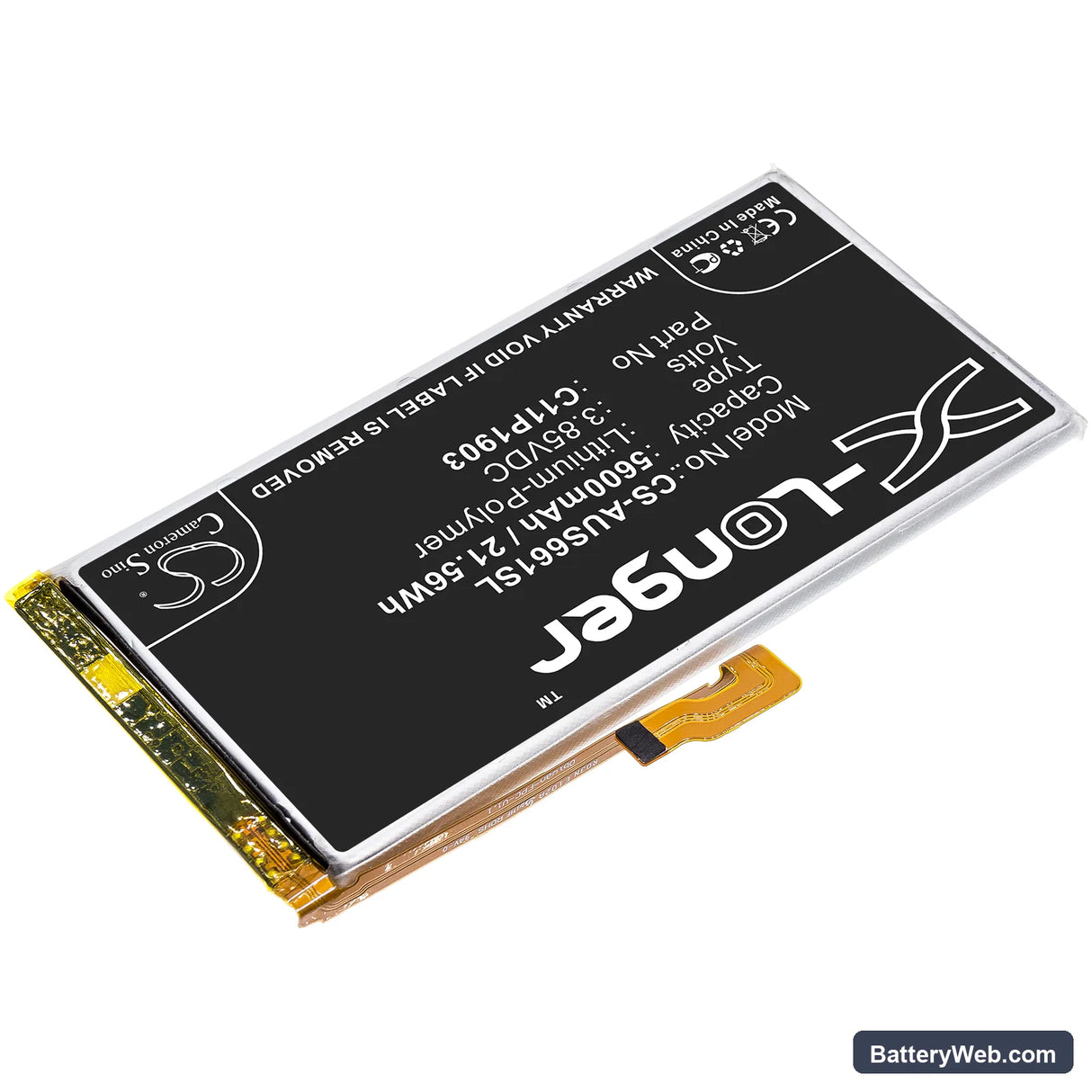 Asus ROG Phone III Replacement Battery, 3.85V, 5600mAh, Li-Polymer 2