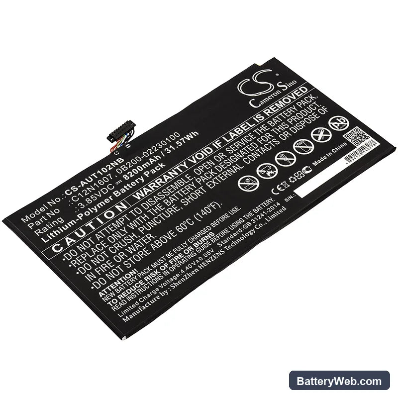 Asus Transformer Mini Replacement Battery, 3.85V, 8200mAh, Li-Polymer 1