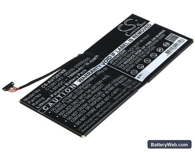 Asus Transformer Book TX201LAF Replacement Battery, 3.85V, 7900mAh, Li-Polymer 1