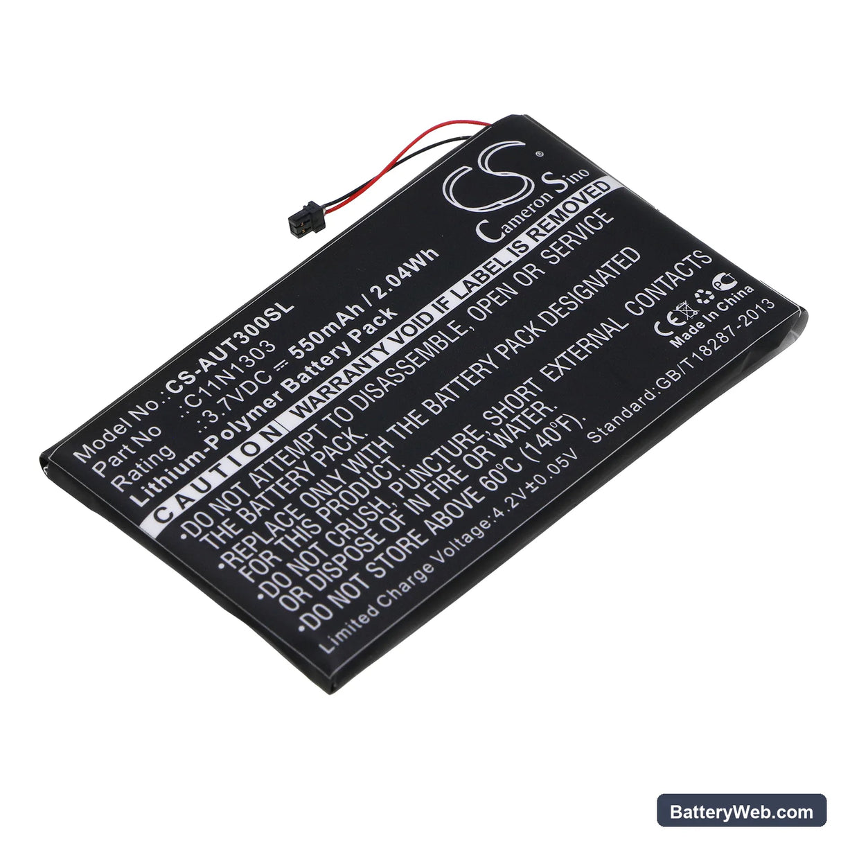 Asus Transformer Book T300LA Replacement Battery, 3.7V, 550mAh, Li-Polymer 1