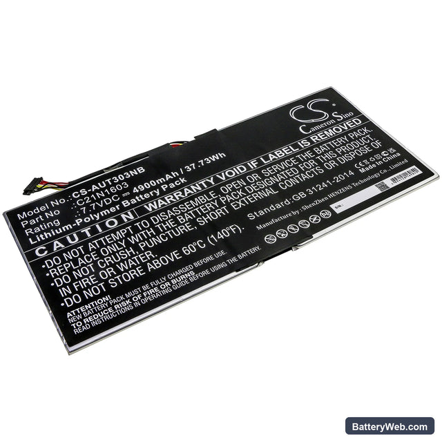 Asus T303UA-GN053T Replacement Battery, 7.7V, 4900mAh, Li-Polymer 1