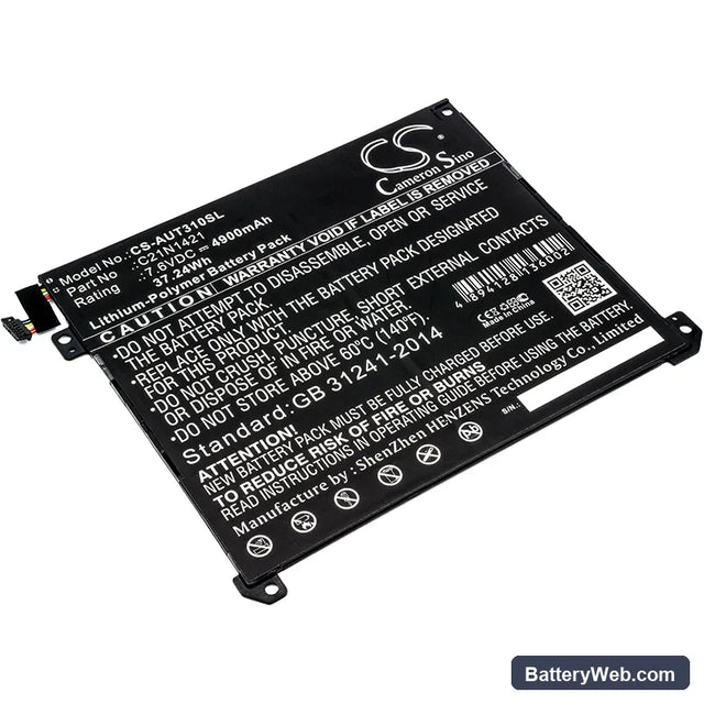 Asus Transformer Book T300chi Replacement Battery, 7.6V, 4900mAh, Li-Polymer 1
