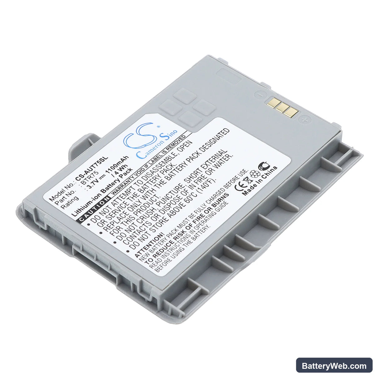 AudioVox Quickfire Replacement Battery, 3.7V, 1100mAh, Li-ion 1