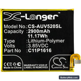 Asus ZenFone V Replacement Battery, 3.85V, 2900mAh, Li-Polymer 3