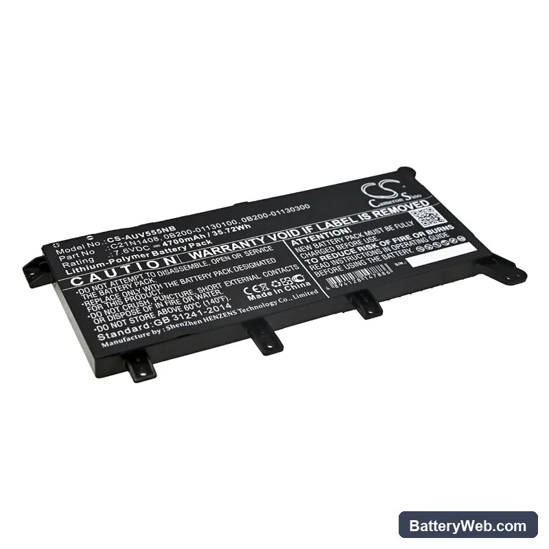 Asus VivoBook 4000 Replacement Battery, 7.6V, 4700mAh, Li-Polymer 1