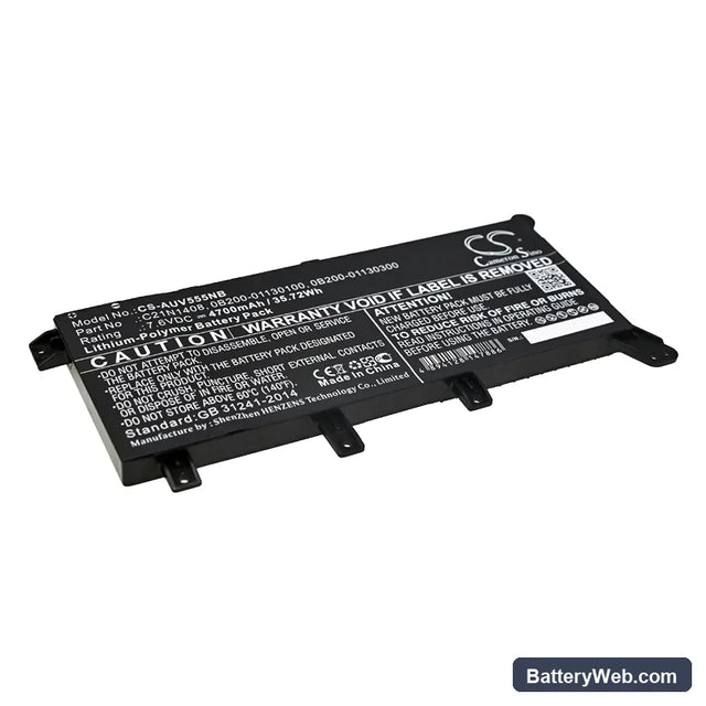 Asus VivoBook 4000 Replacement Battery, 7.6V, 4700mAh, Li-Polymer 1