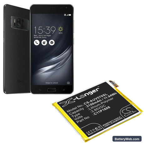 Asus ZenFone AR Replacement Battery, 3.85V, 3100mAh, Li-Polymer 5