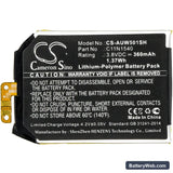 Asus ZenWatch 2 WI501QF Replacement Battery, 3.8V, 360mAh, Li-Polymer 3