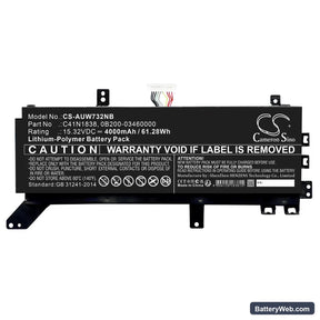 Asus ProArt StudioBook Pro X Replacement Battery, 15.32V, 4000mAh, Li-ion 1