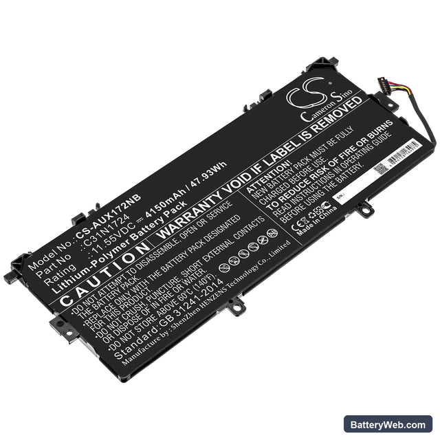 Asus ZenBook 13 UX331UN-EG011T Replacement Battery, 11.55V, 4150mAh, Li-Polymer 1