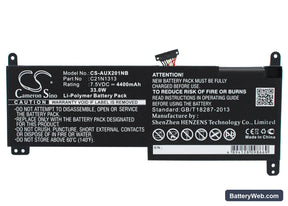 Asus Transformer Book Trio TX201 Replacement Battery, 7.5V, 4400mAh, Li-Polymer 1