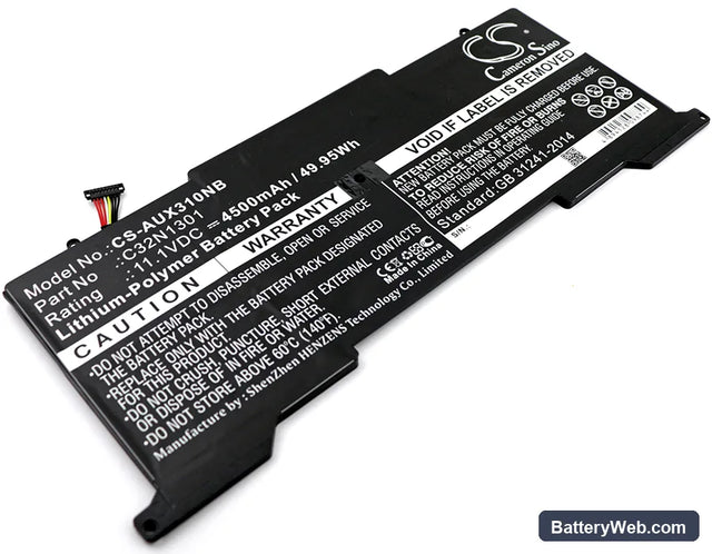 Asus Zenbook UX31LA Replacement Battery, 11.1V, 4500mAh, Li-Polymer 1