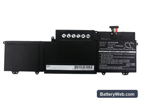 Asus UX32 Replacement Battery, 7.4V, 6500mAh, Li-Polymer 5