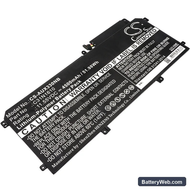 Asus Zenbook UX330 Replacement Battery, 11.55V, 4500mAh, Li-Polymer 1