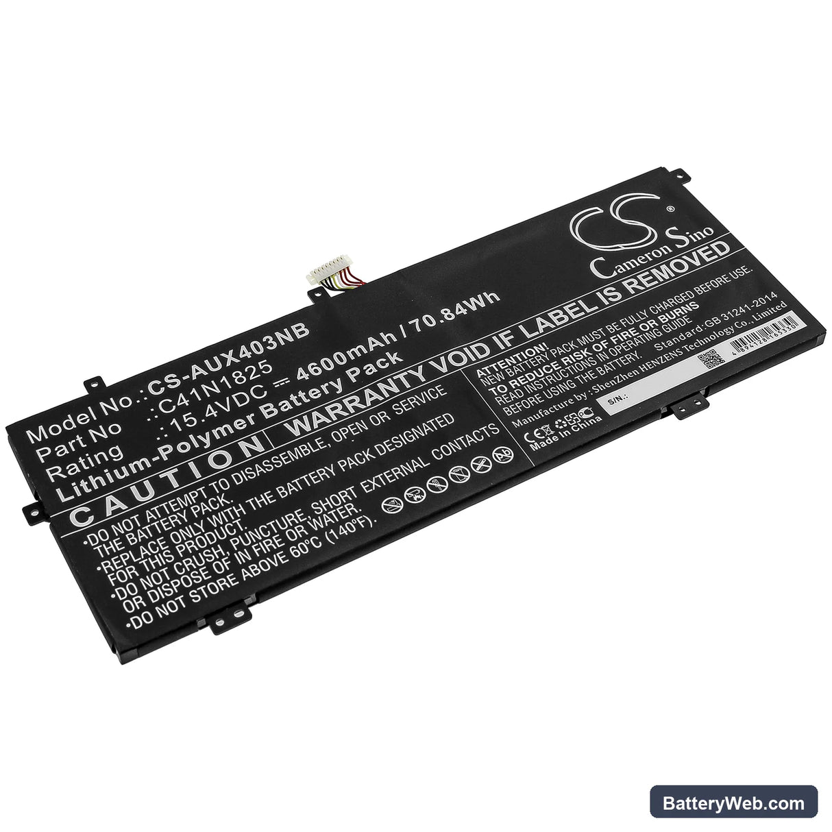 Asus VivoBook 14 X403FA-EB123T Replacement Battery, 15.4V, 4600mAh, Li-Polymer 1