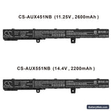 Asus X551C Replacement Battery, 11.25V, 2600mAh, Li-ion 6