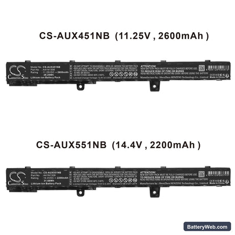 Asus X551C Replacement Battery, 11.25V, 2600mAh, Li-ion 6