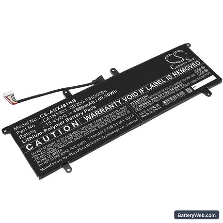 Asus ZenBook Duo UX481FA-HJ047T Replacement Battery, 15.4V, 4500mAh, Li-Polymer 1