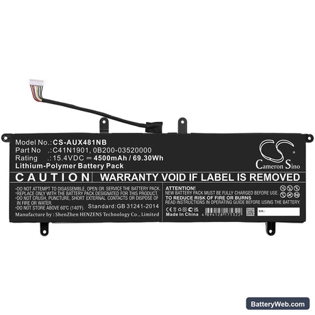 Asus ZenBook Duo UX481FA-HJ047T Replacement Battery, 15.4V, 4500mAh, Li-Polymer 3
