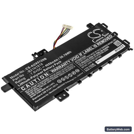 Asus X512da-ej040t Replacement Battery, 7.6V, 4050mAh, Li-Polymer 1