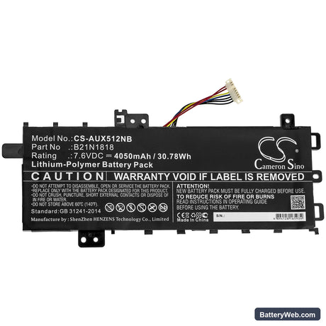 Asus X512da-ej040t Replacement Battery, 7.6V, 4050mAh, Li-Polymer 3