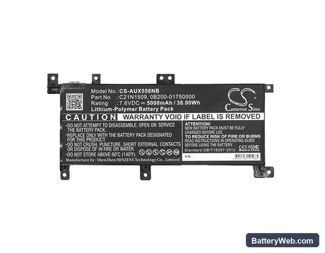 Asus X556UA Replacement Battery, 7.6V, 5000mAh, Li-Polymer 3