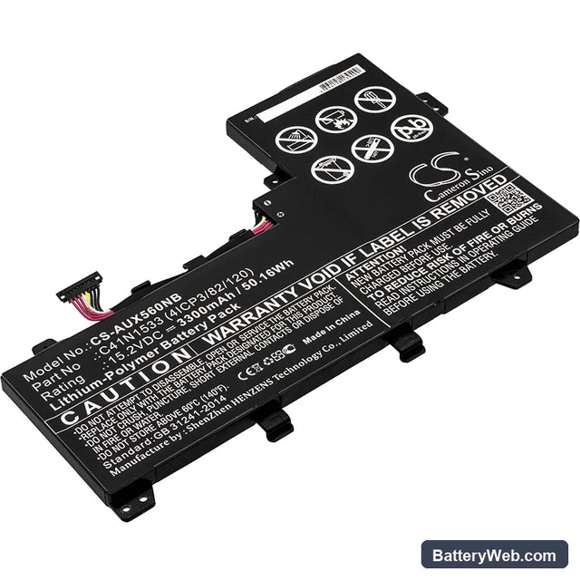 Asus UX560UQ Replacement Battery, 15.2V, 3300mAh, Li-Polymer 1