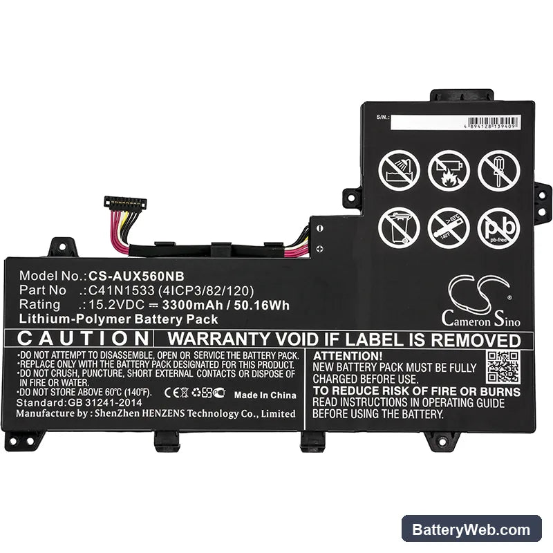 Asus UX560UQ Replacement Battery, 15.2V, 3300mAh, Li-Polymer 3