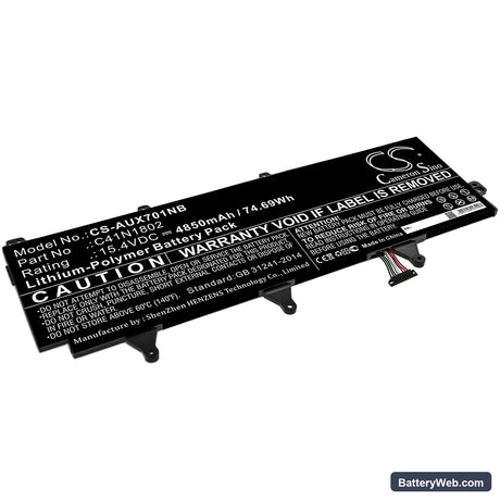Asus ROG GX701GVR-EV001T Replacement Battery, 15.4V, 4850mAh, Li-Polymer 1