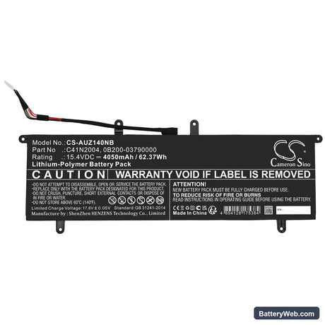 Asus ZenBook Duo 14 UX482EG-HY Series Replacement Battery, 15.4V, 4050mAh, Li-Polymer 3