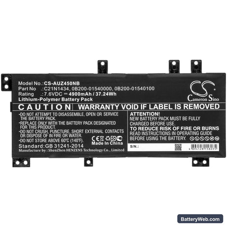 Asus Z450LA-WX006T Replacement Battery, 7.6V, 4900mAh, Li-Polymer 5