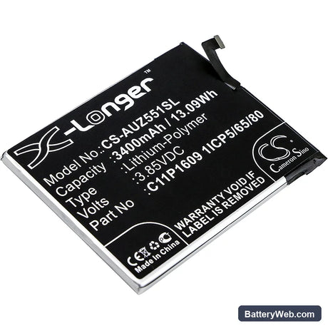 Asus Zenfone 3 Max 5.5 Replacement Battery, 3.85V, 3400mAh, Li-Polymer 1