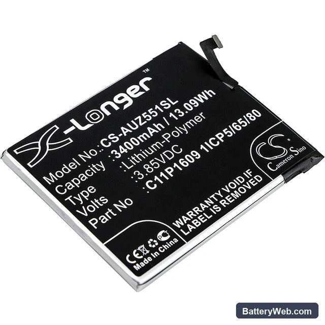Asus Zenfone 3 Max 5.5 Replacement Battery, 3.85V, 3400mAh, Li-Polymer 1