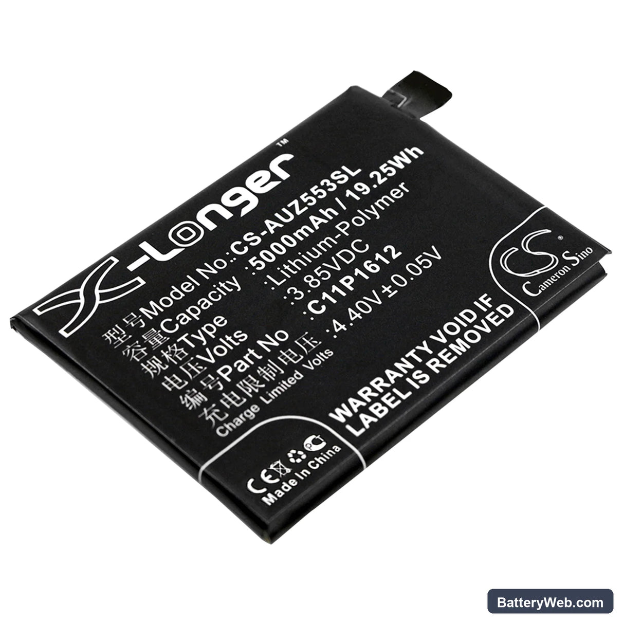 Asus ZenFone 3 Zoom Replacement Battery, 3.85V, 5000mAh, Li-Polymer 1