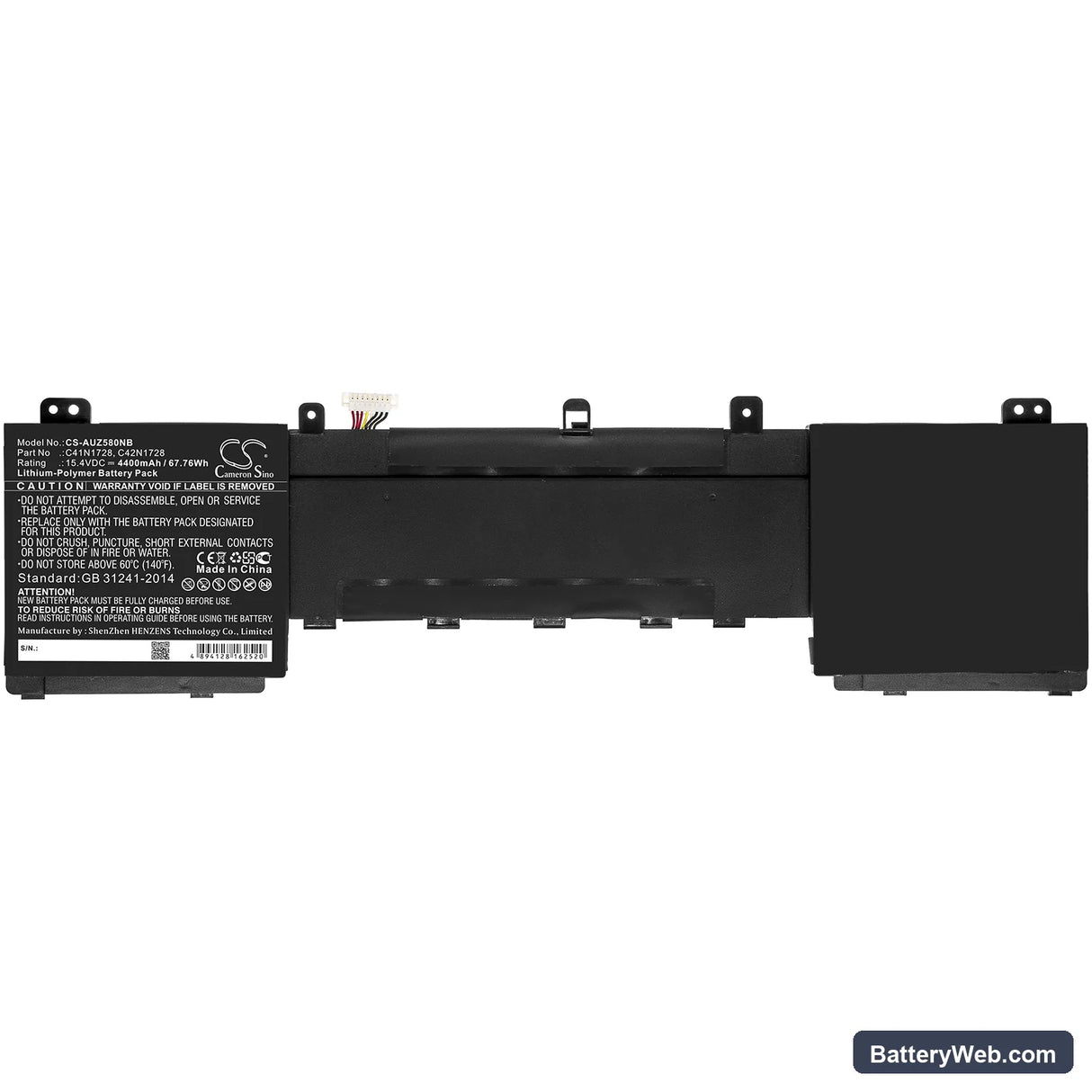Asus ZenBook Pro 15 Replacement Battery, 15.4V, 4400mAh, Li-Polymer 3