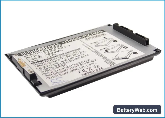 Archos Gmini 500 Replacement Battery, 3.7V, 5200mAh, Li-Polymer 3